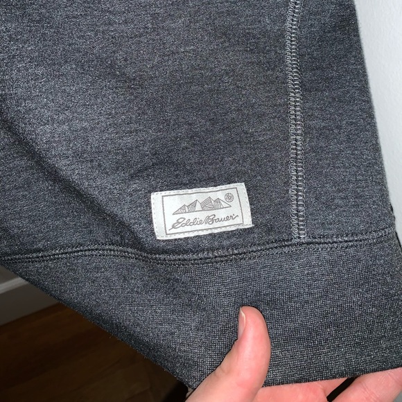 Eddie Bauer 1/4 zip pullover thin black TL - Picture 3 of 4